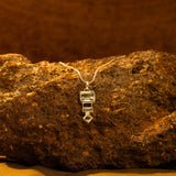 Rectangle Hanging Pendant with Natural Stone