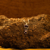 Rectangle Hanging Pendant with Natural Stone