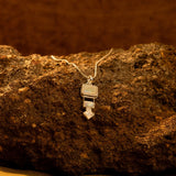 Rectangle Hanging Pendant with Natural Stone