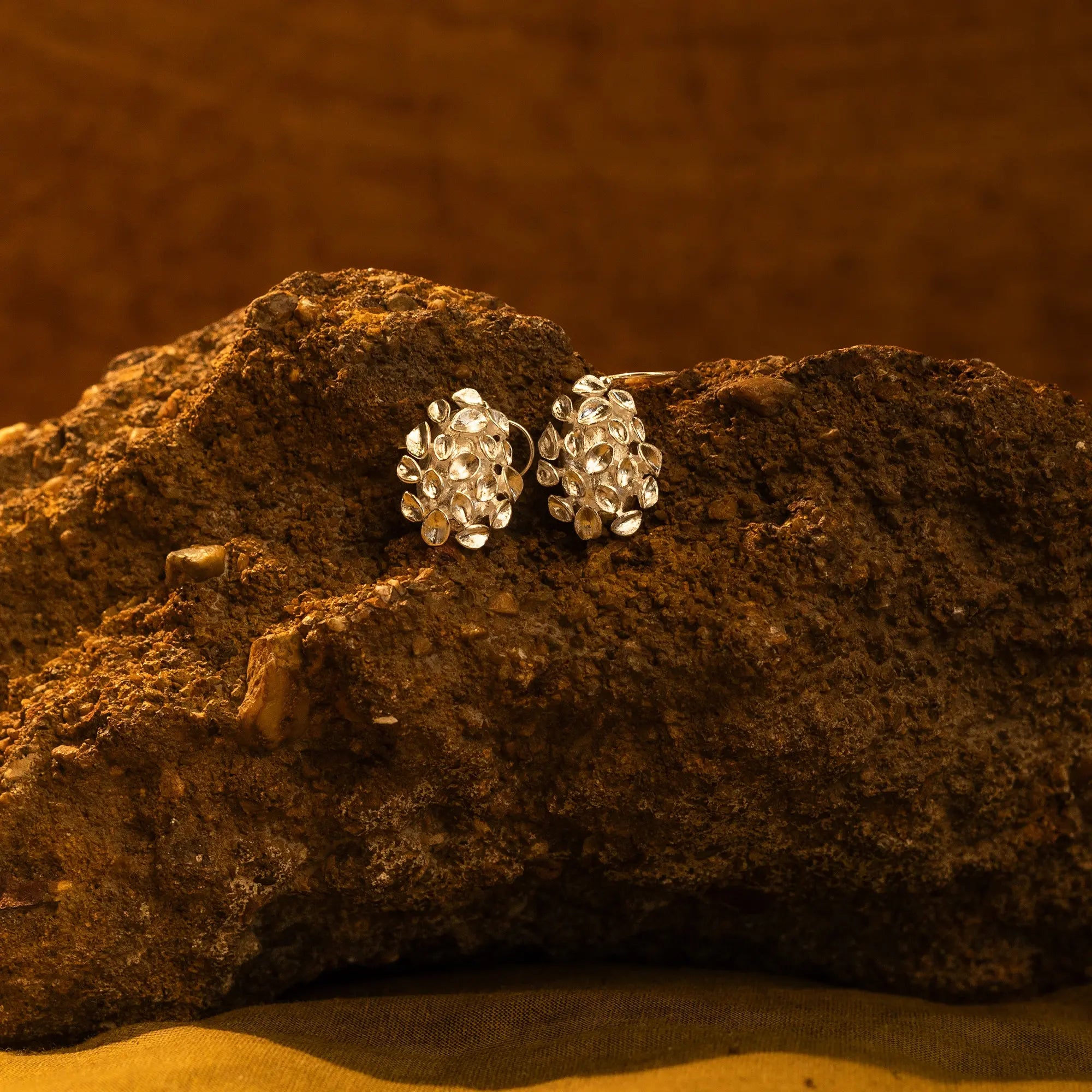 Honeycomb Leaf Earrings