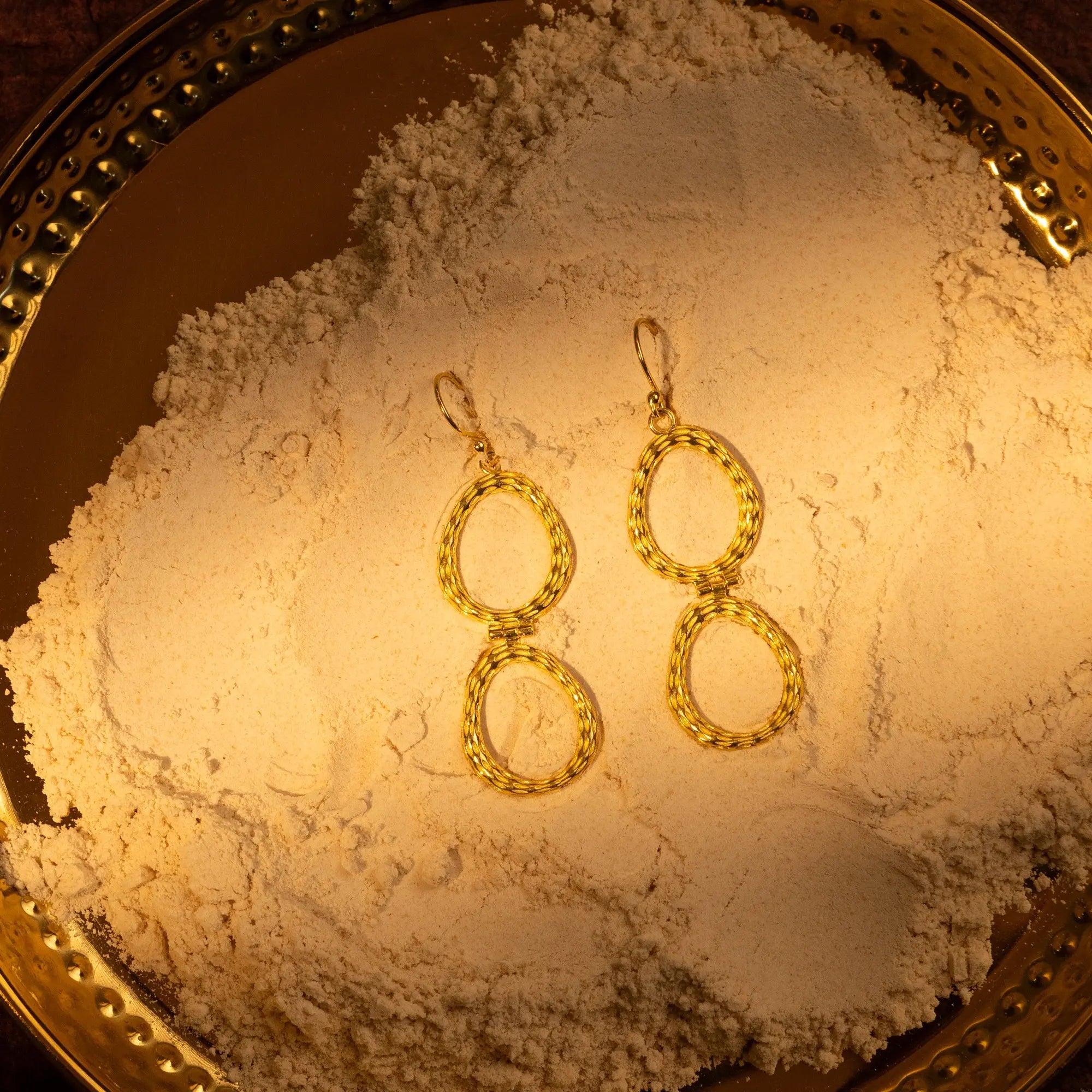 Double Loop Texture Earring | Silver