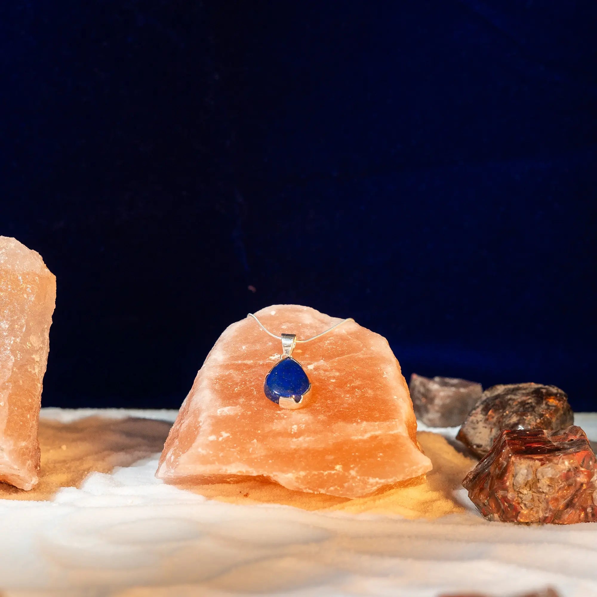 Natural Gemstone Drop Pandel - Amethyst