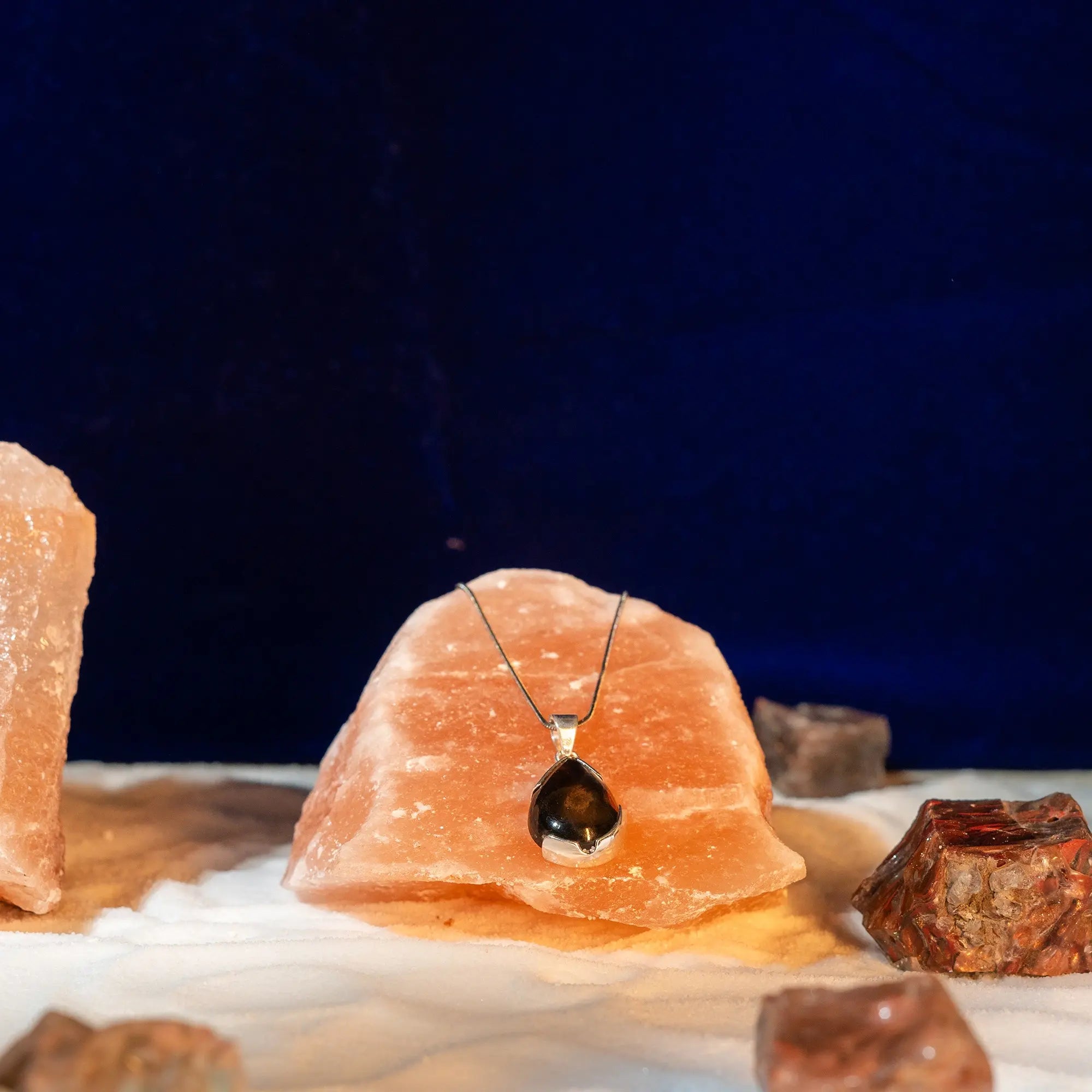 Natural Gemstone Drop Pandel - Amethyst