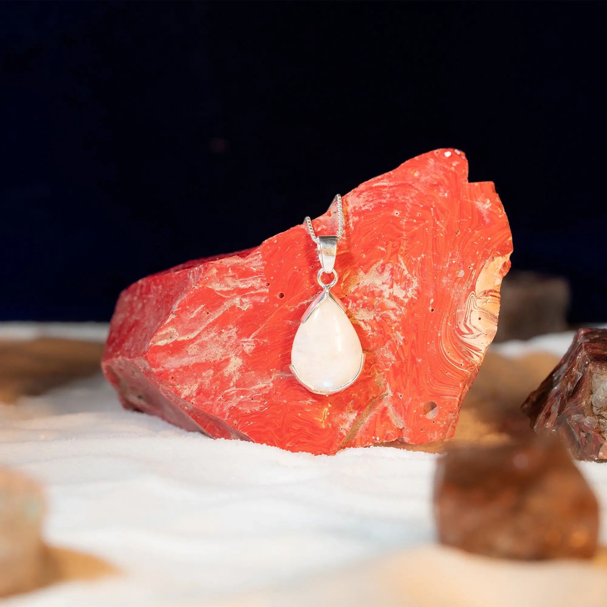 Natural Gemstone Drop Pandel - Amethyst