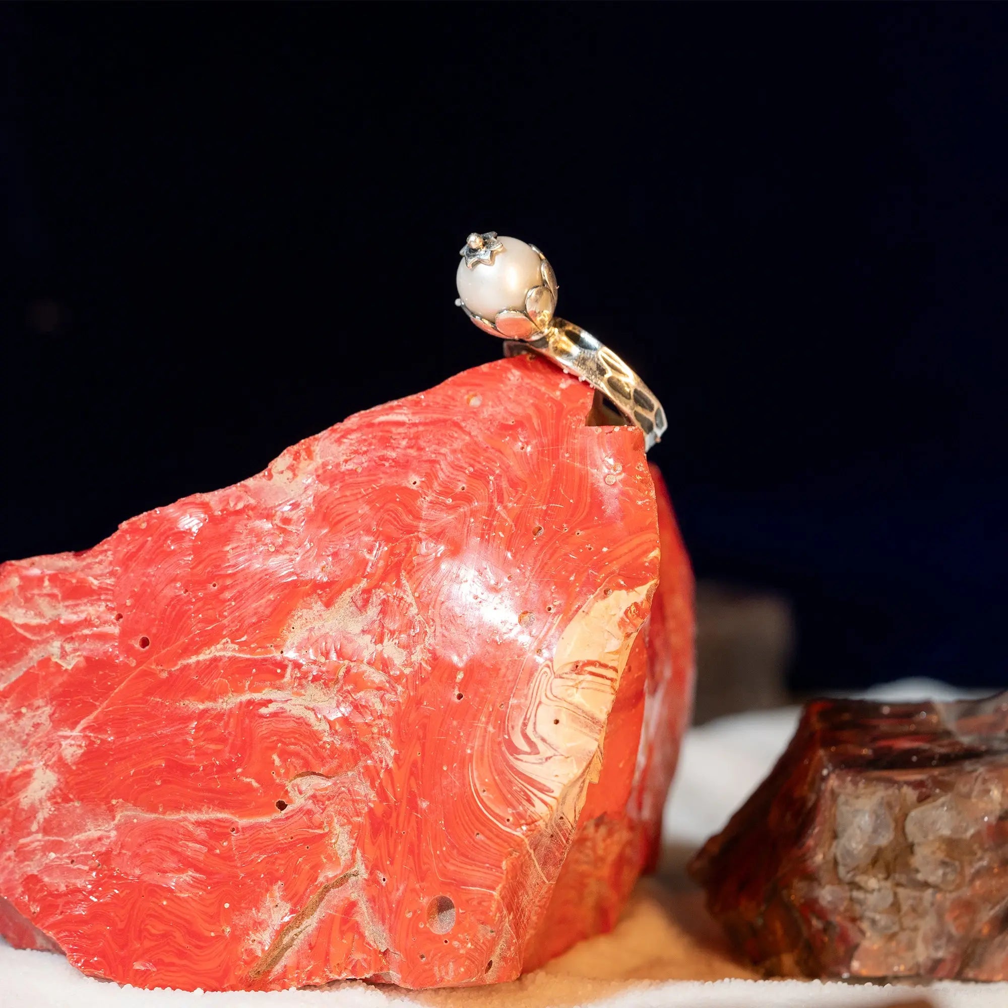 Vintage Pearl Solitaire Ring