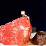 Vintage Pearl Solitaire Ring