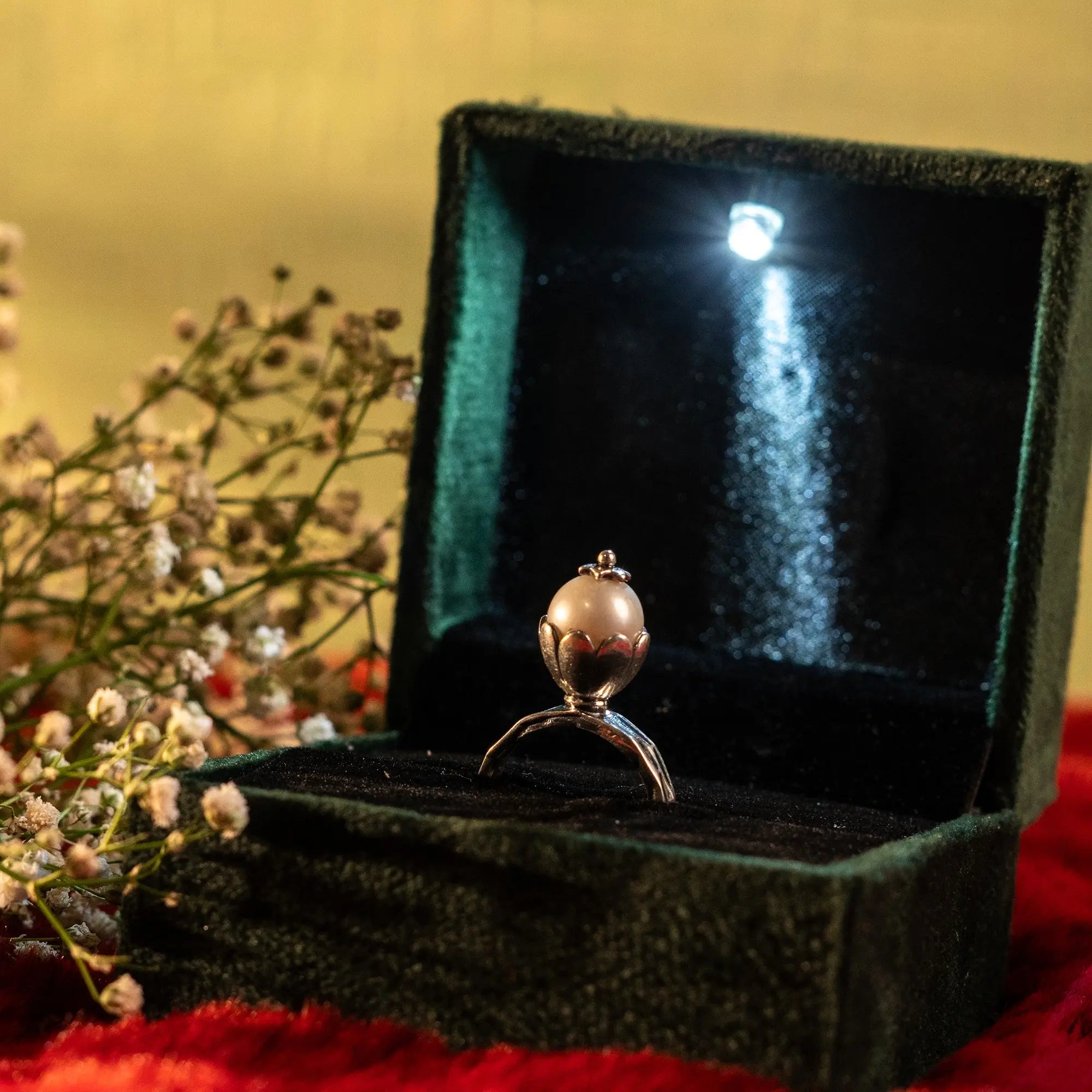 Vintage Pearl Solitaire Ring