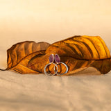 Natural Ruff Stone Earring- Amethyst