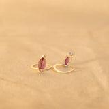 Natural Ruff Stone Earring- Amethyst