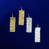 Bamboo Stick Chatai Necklace & Earring Set in Silver