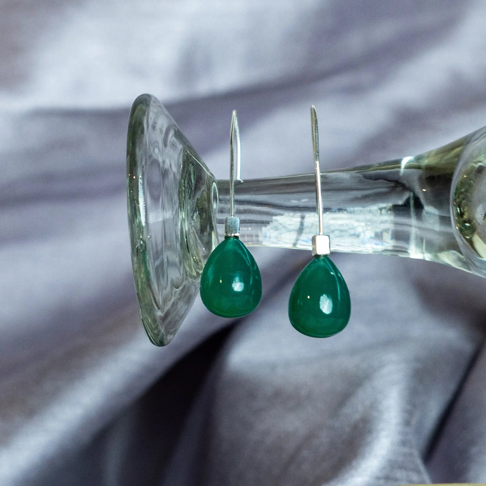 Natural Gemstone Drop Earrings- Amethyst