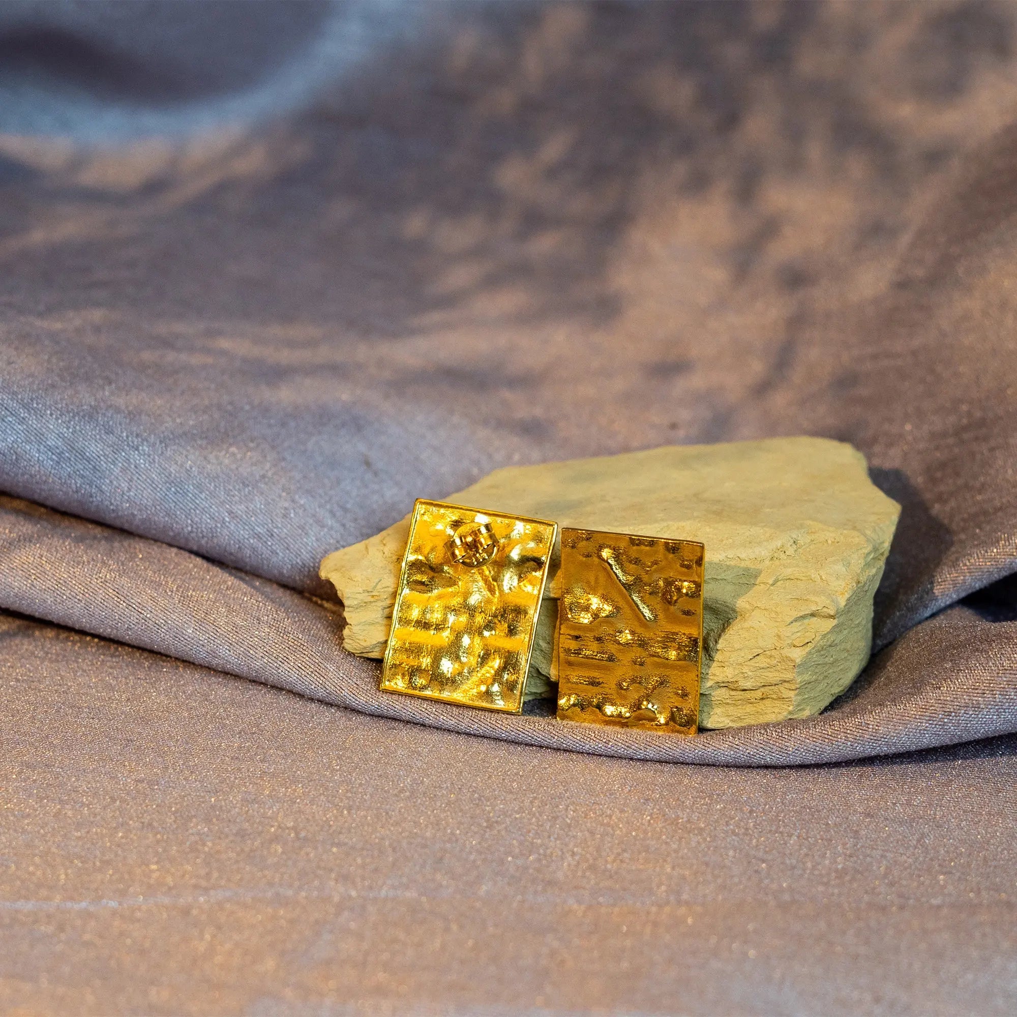 Handcrafted Square Textured Earrings