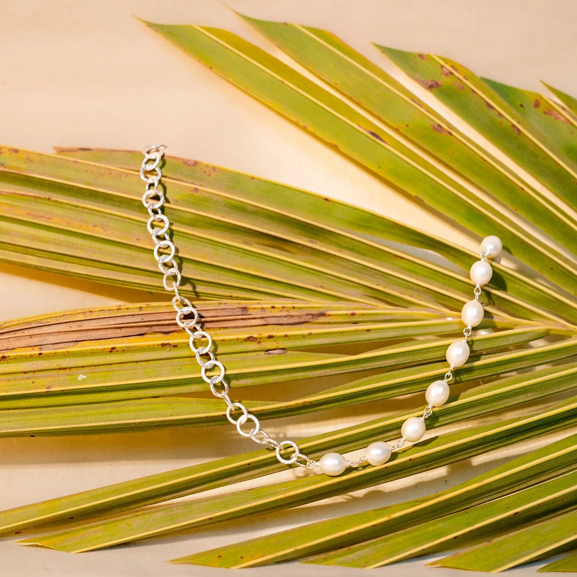 Freshwater Pearl Necklace with Silver Chain