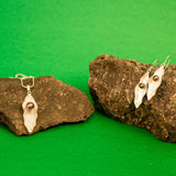 Leaf Pearl Tassel Drop Pendant Earring Set with White Pearl