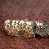 Rainbow Moonstone Earrings | Amethyst