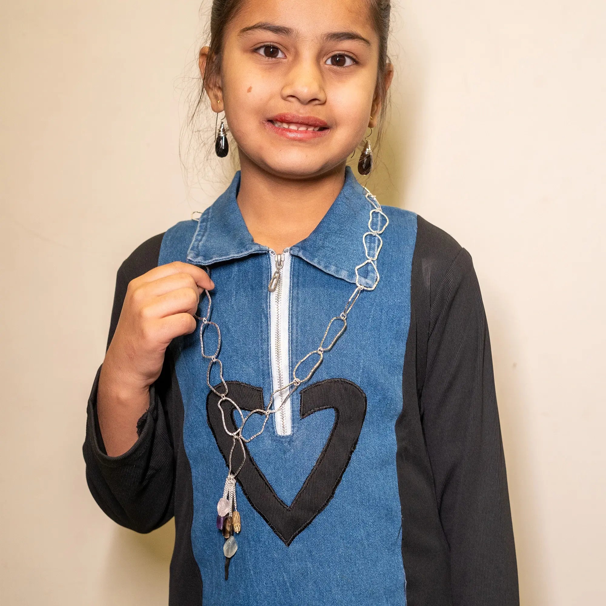 Multi Genstone Long Neckless