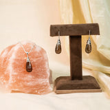 Faceted Drop Pendant Earring Set in Black Obsidian