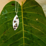 Mist Leaf Pendant- White Pearls
