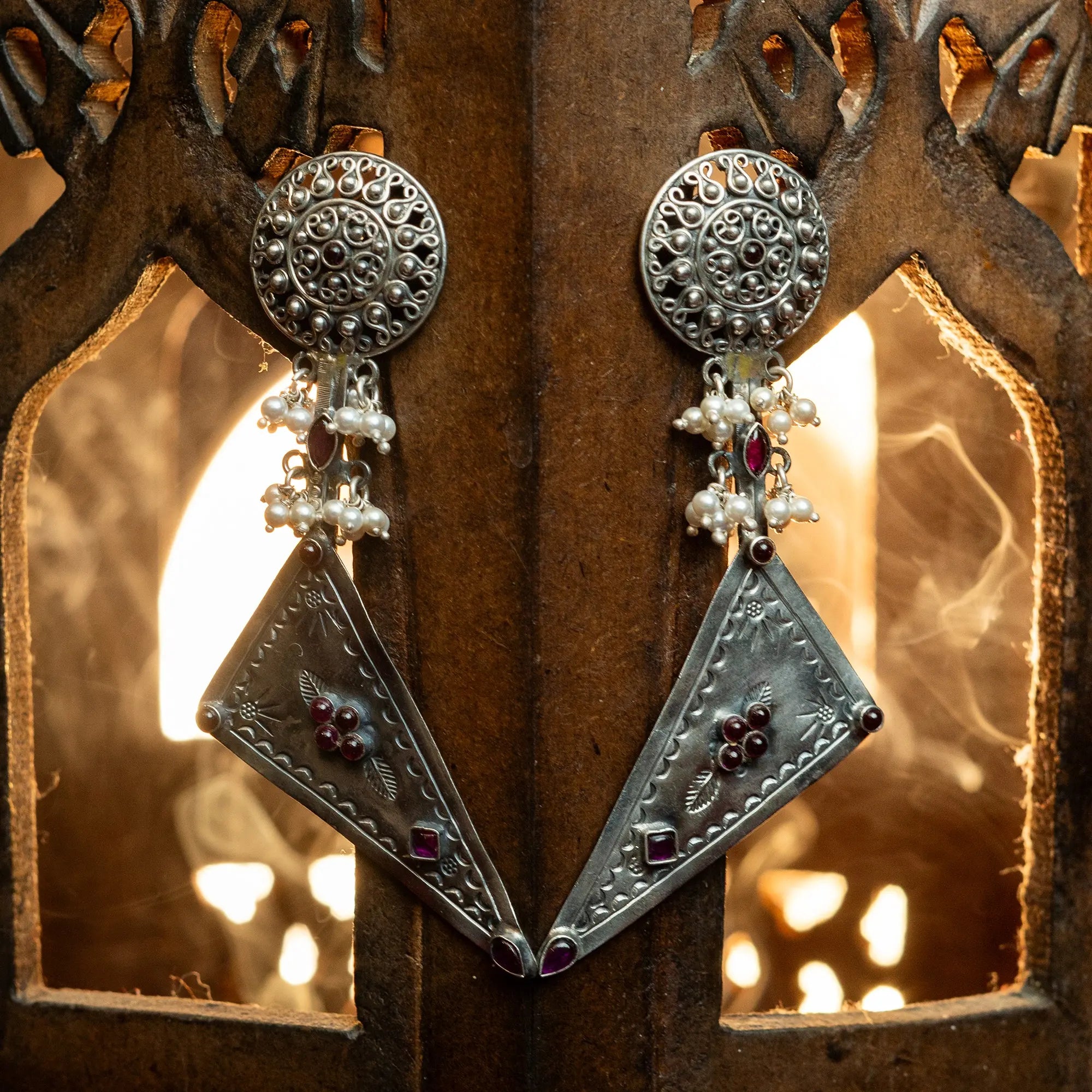 Long Trikona Earrings- Special Edition