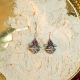 Kalash Earrings in Silver with Pink Stone
