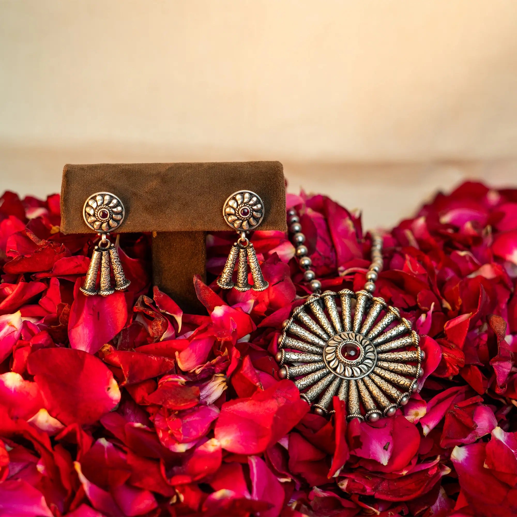 Handcrafted Sun Arrow Necklace Earring Set | Leelankit Special