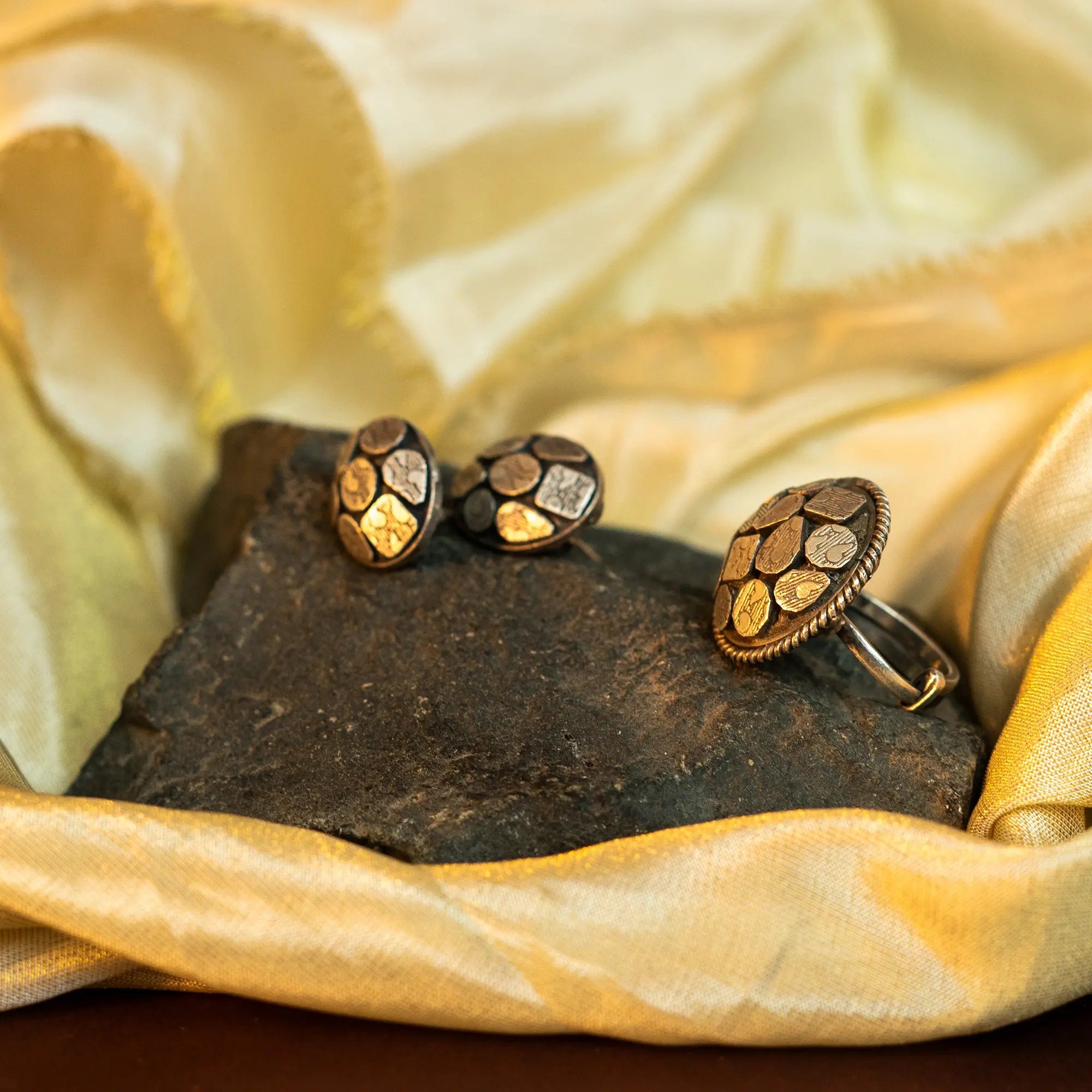 Vintage Ring and Stud Set