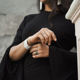 Bamboo Stick Chatai Bracelet Earring Set in Silver