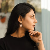 Natural Stone Dangle Drop Earrings | Rose Quartz