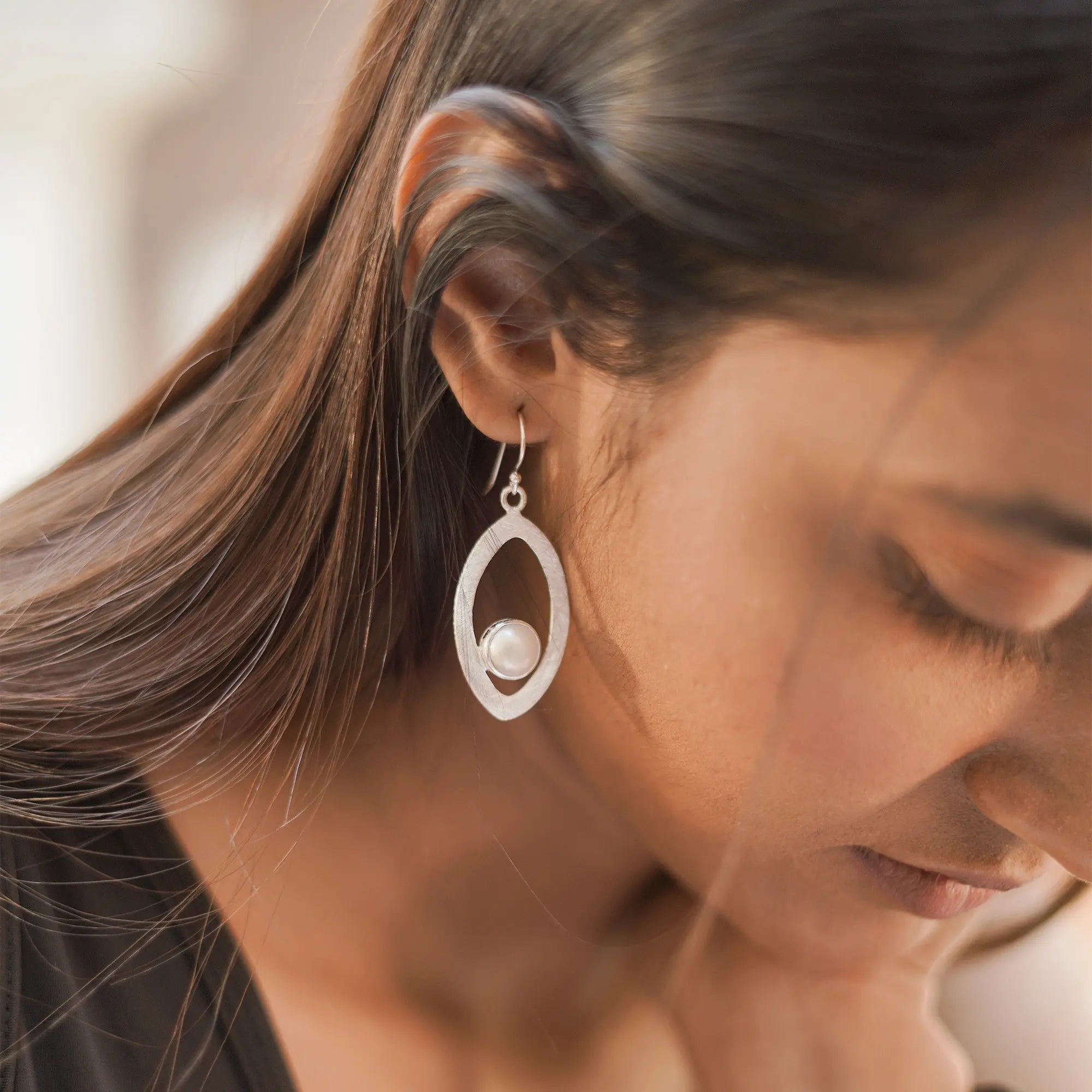 Marquise Eye Earring | Naturel Stone