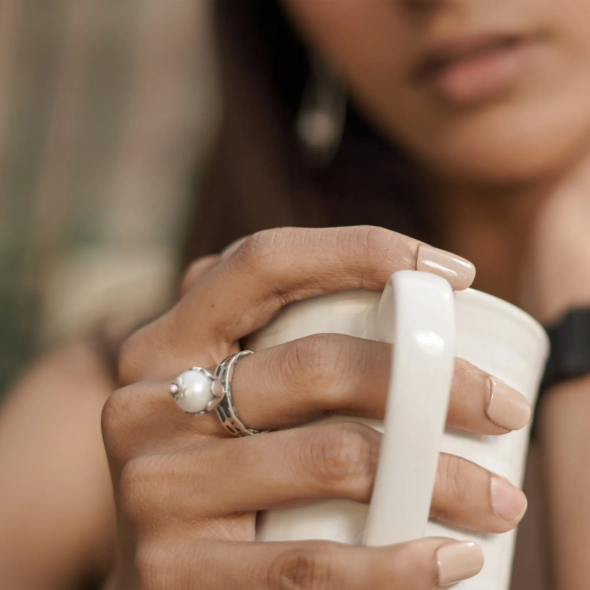 Vintage Pearl Solitaire Ring