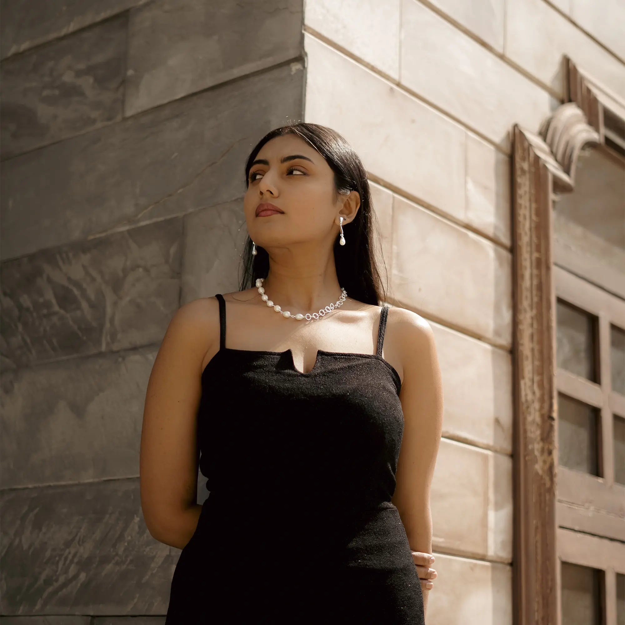 Freshwater Pearl Necklace with Silver Chain