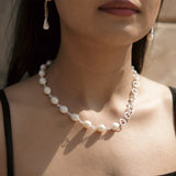 Freshwater Pearl Necklace with Silver Chain