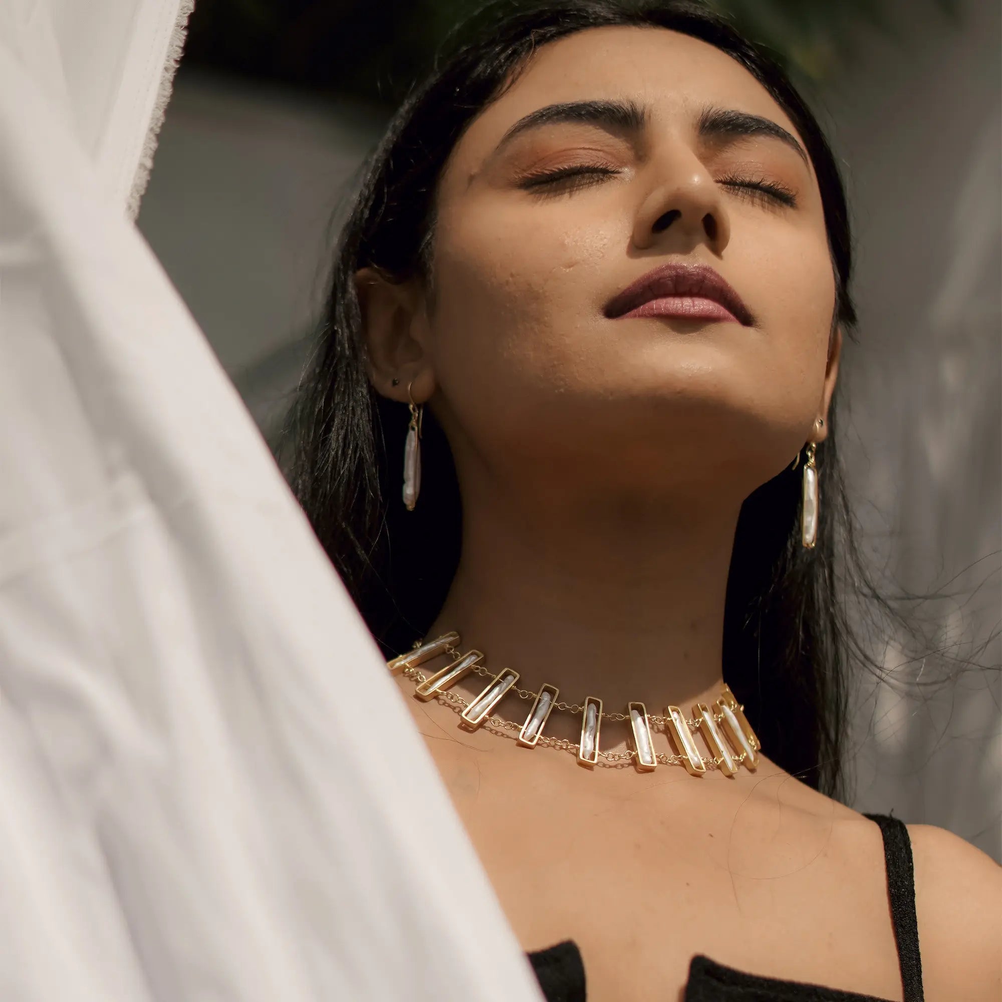 Freshwater Pearl Necklace, Choker and Earring Set