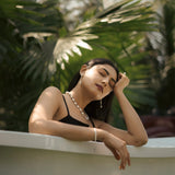 Freshwater Pearl Necklace with Silver Chain