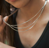 3 Chain Necklace with Earrings