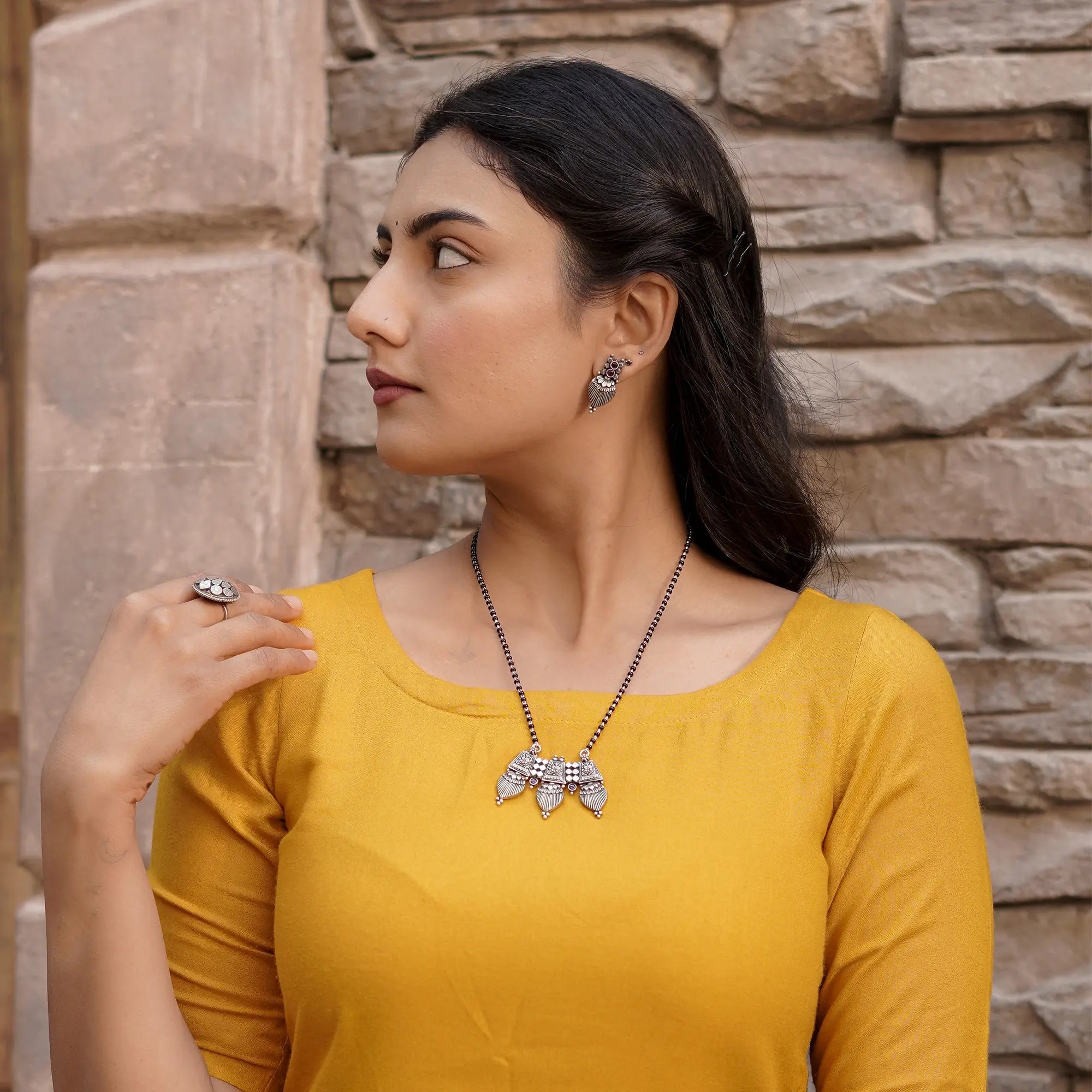 Mangalsutra Earring Set