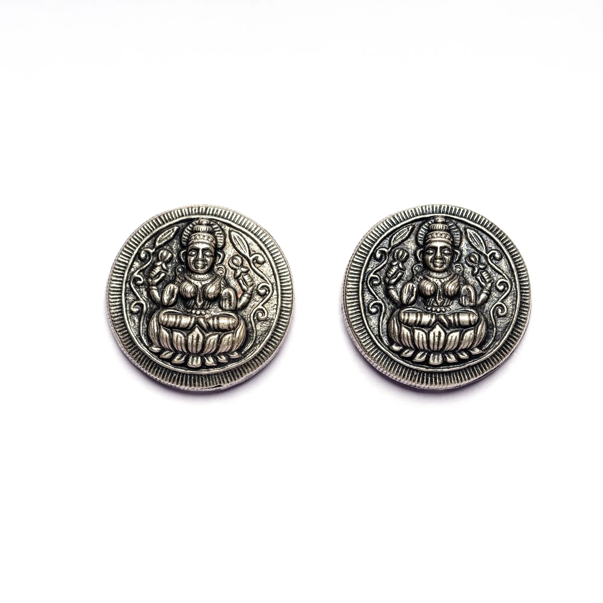 Goddess Lakshmi Silver Earrings