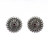 Handmade Round Silver Stud Earrings