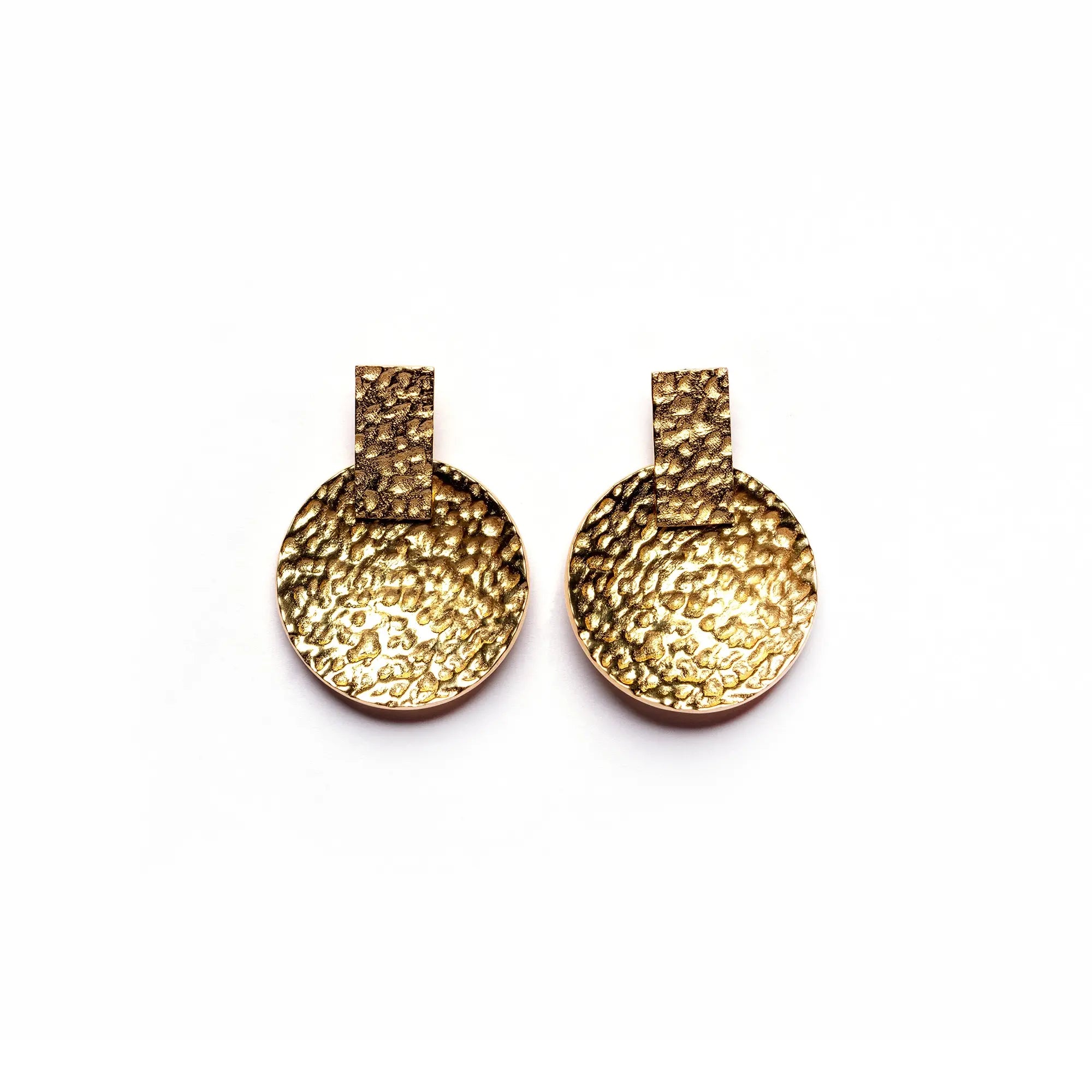 Handcrafted Textured Earrings- Gold Plated, Foldable