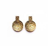 Handcrafted Textured Earrings- Gold Plated, Foldable