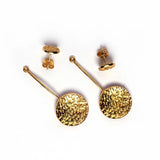 Handcrafted Textured Hanging Long Bar Gold-Plated Earrings