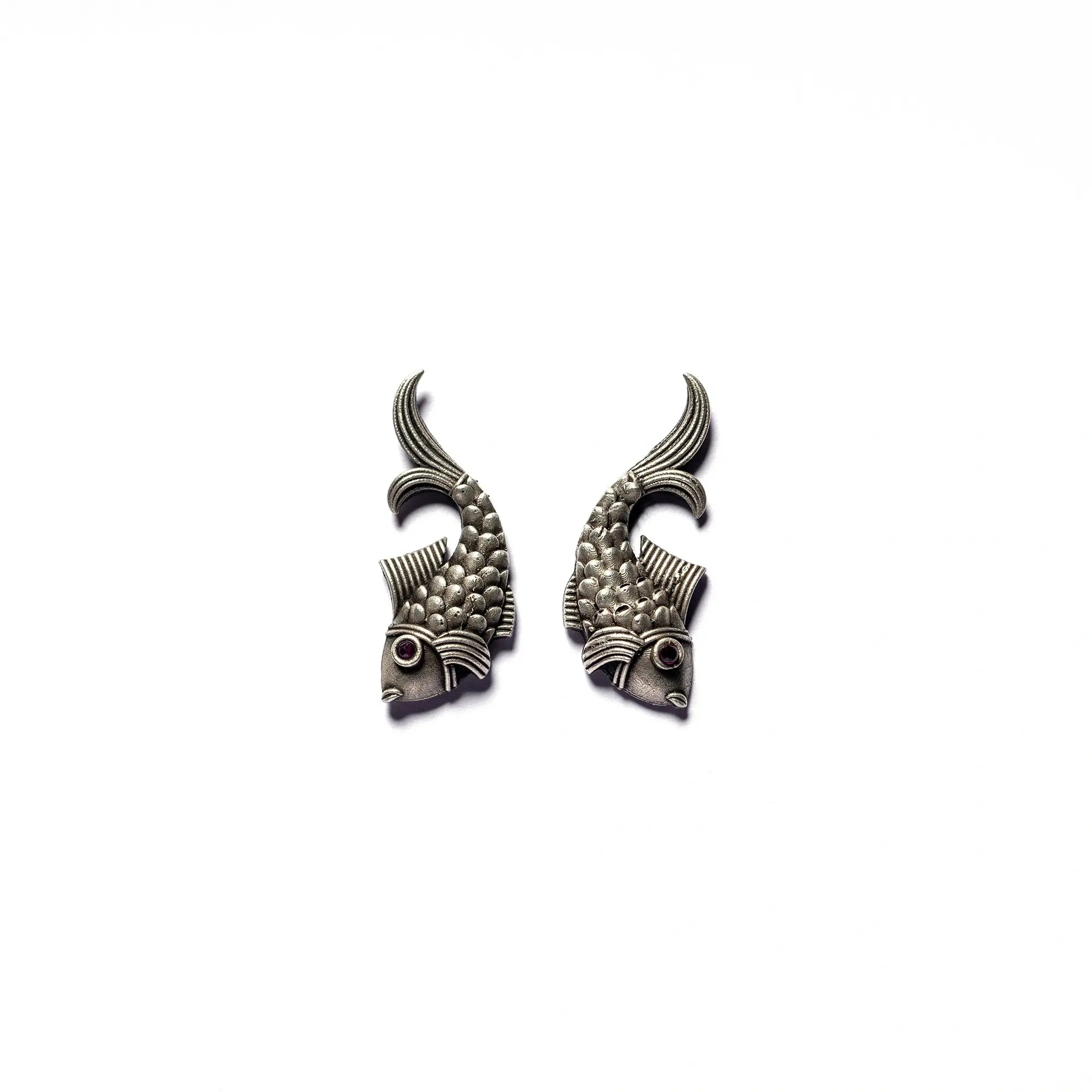 Handcrafted Silver Fish Earrings