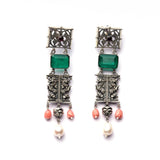Amram Stone-Studded Contemporary Drop Earrings