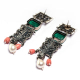 Amram Stone-Studded Contemporary Drop Earrings