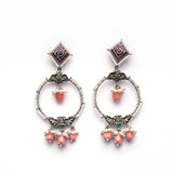 Coral Bead Hoop Earrings- Leelankit Special Edition