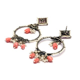 Coral Bead Hoop Earrings- Leelankit Special Edition