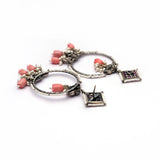 Coral Bead Hoop Earrings- Leelankit Special Edition