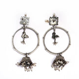 Bird Charm Hoop Jhumkas With Pearls- Leelankit Special Edition