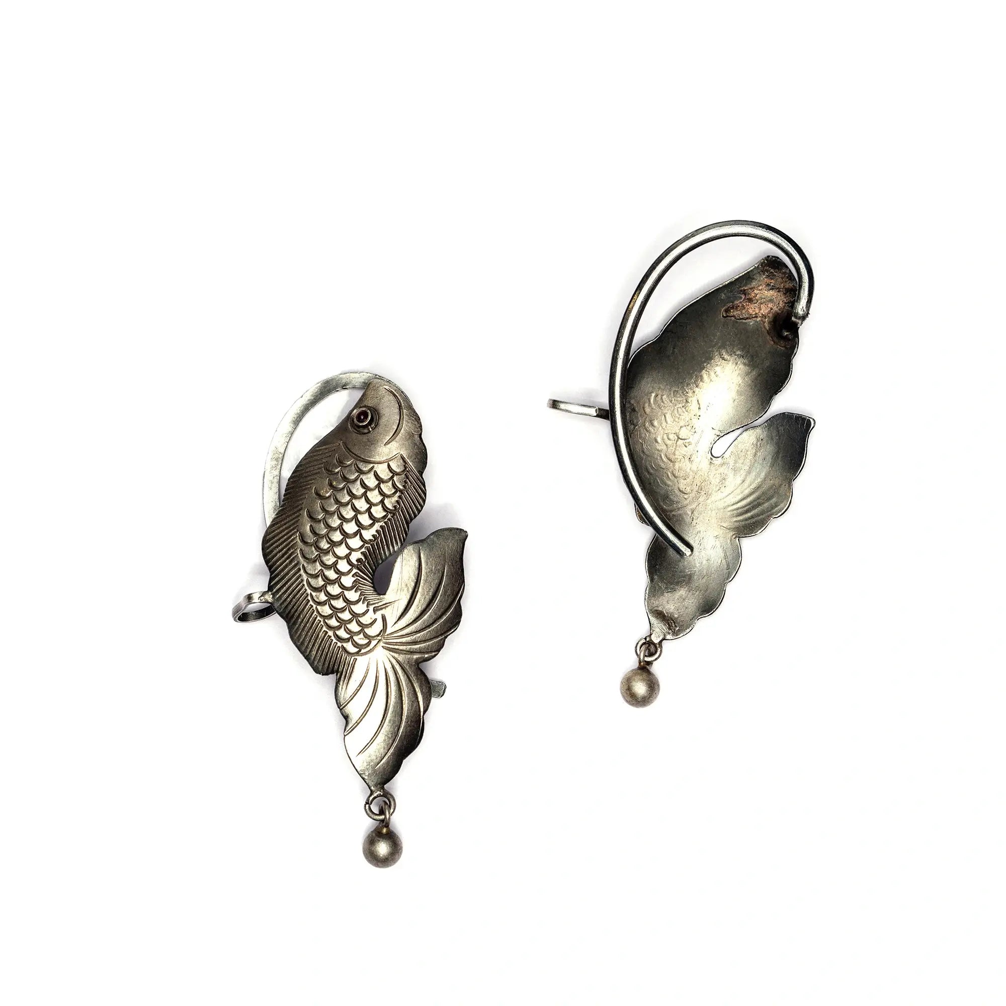 Silver Fish Drop Ear Cuff- Leelankit Special Edition