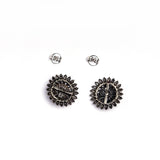 Handmade Round Silver Stud Earrings